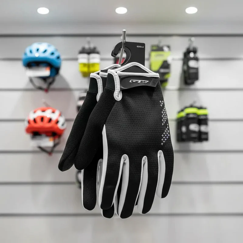 Guantes De Ciclismo Mtb Ruta Dedo Largo Gw Shell Gel Negro-blanco S - Imagen 6