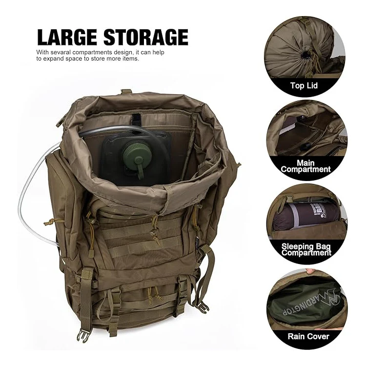 Mochila MardingTop Tactical de 60L para Camping, Trekking y Viaje - Imagen 5